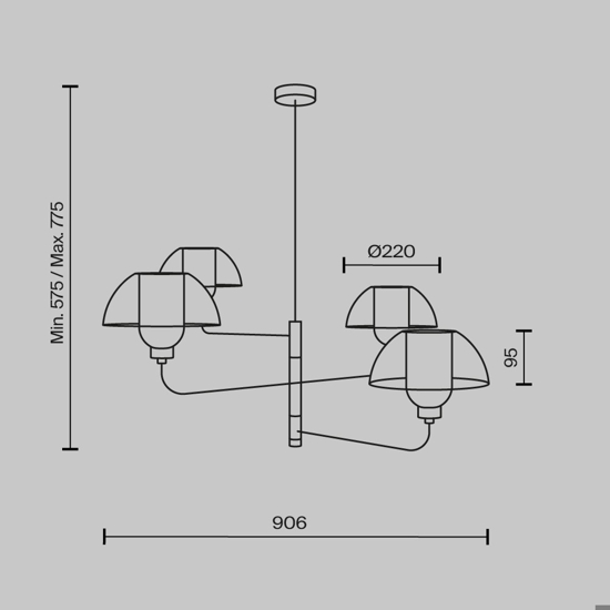 Maytoni memory lampadario moderno per salotto 4 luci