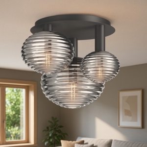 Maytoni reels plafoniera moderna in vetro rigato
