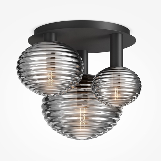 Maytoni reels plafoniera moderna in vetro rigato