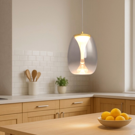 Maytoni splash lampada a sospensione led 7w 3000k vetro effetto goccia