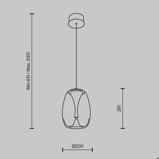 Maytoni splash lampada a sospensione led 7w 3000k vetro effetto goccia