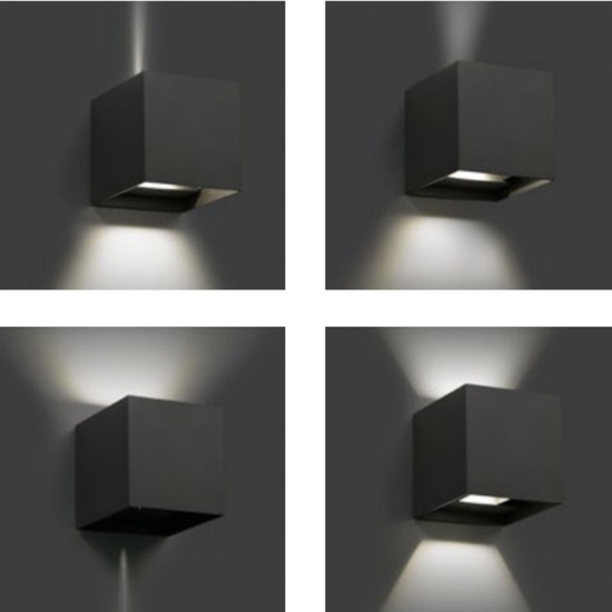 Life applique antracite cubo led 7w 3000k per esterno