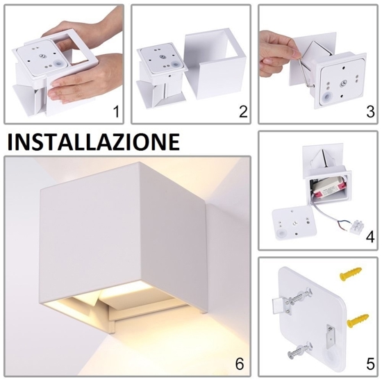 Life applique antracite cubo led 7w 3000k per esterno