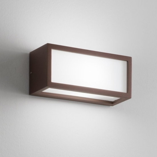 Applique da esterno corten moderna rettangolare isyluce deco