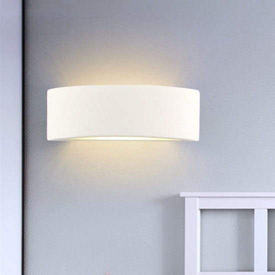 Applique curvo in gesso bianco isyluce