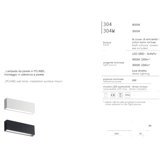 Isyluce applique da esterno 6w 4000k cover antracite bianco