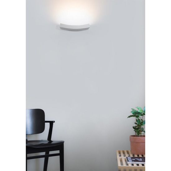 Applique di gesso design moderna curva bianca