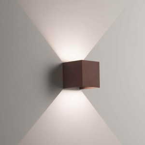 Applique per esterno led 6w 4000k cubo marrone corten