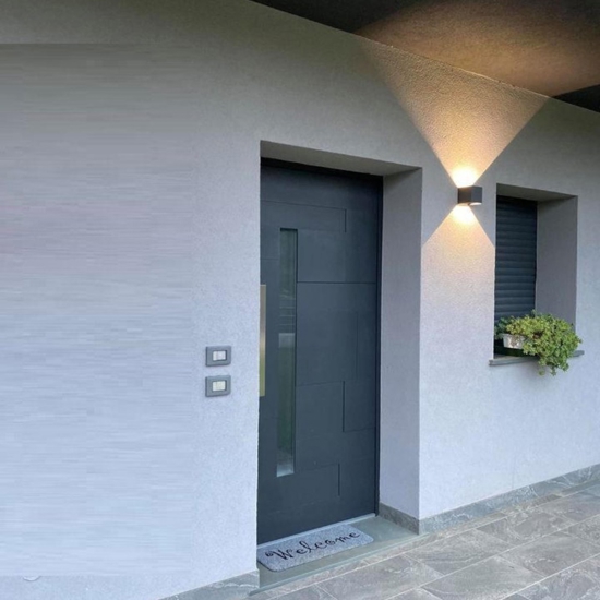Applique per esterno led 6w 4000k cubo marrone corten