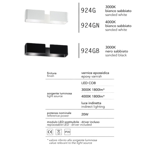 Applique led design moderno isyluce graffa bianco 4000k
