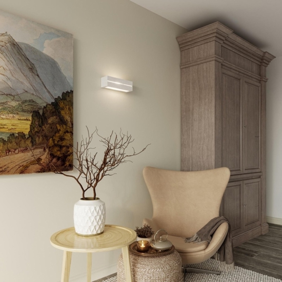 Applique rettangolare gesso bianca moderna