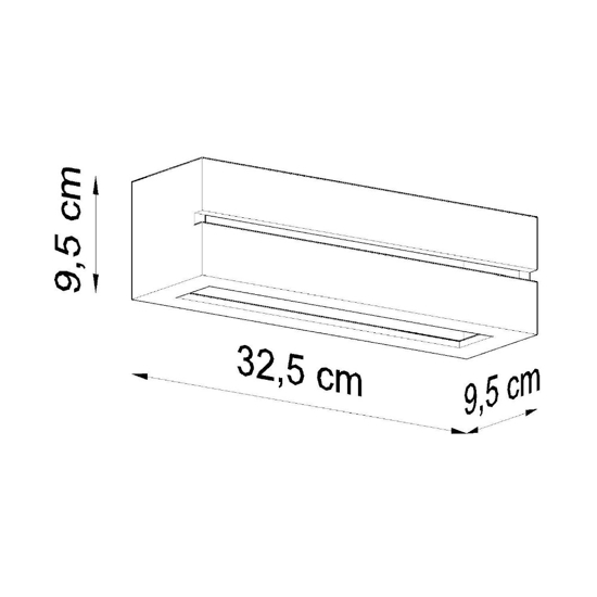 Applique rettangolare gesso bianca moderna