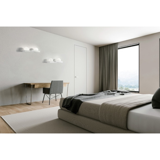 Applique cicladi sforzin in gesso bianco design moderna