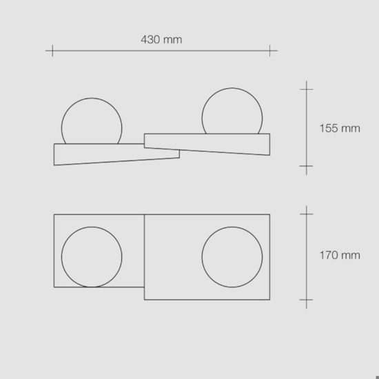 Applique cicladi sforzin in gesso bianco design moderna