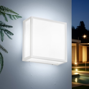 Isyluce applique da esterno a parete soffitto bianca  quadrata