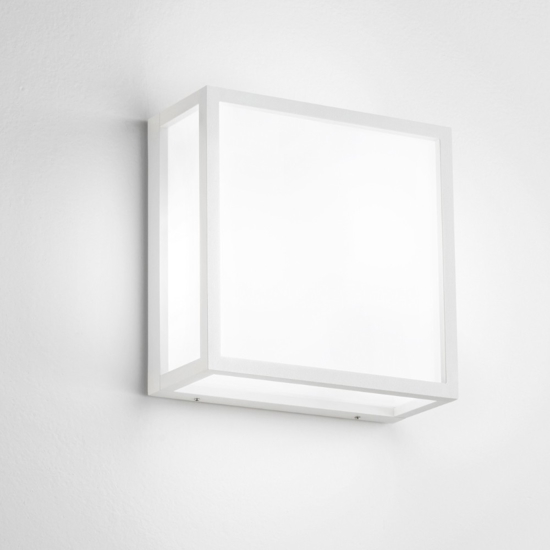 Isyluce applique da esterno a parete soffitto bianca  quadrata