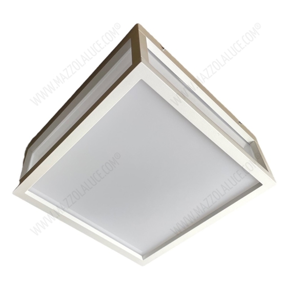 Isyluce applique da esterno a parete soffitto bianca  quadrata