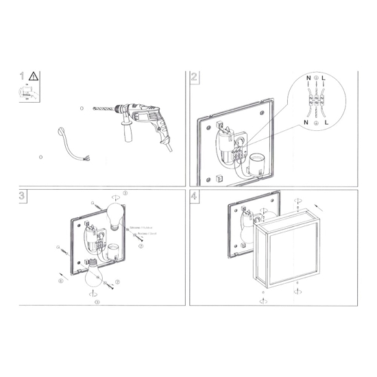 Isyluce applique da esterno a parete soffitto bianca  quadrata