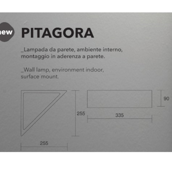 Applique angolare di gesso bianco isyluce triangolare