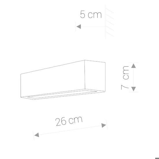 Applique grigio rettangolare da parete moderna fp