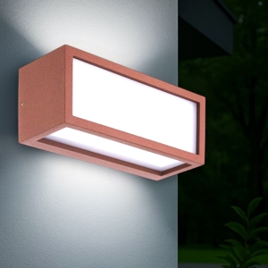 Applique da esterno corten marrone rettangolare moderna