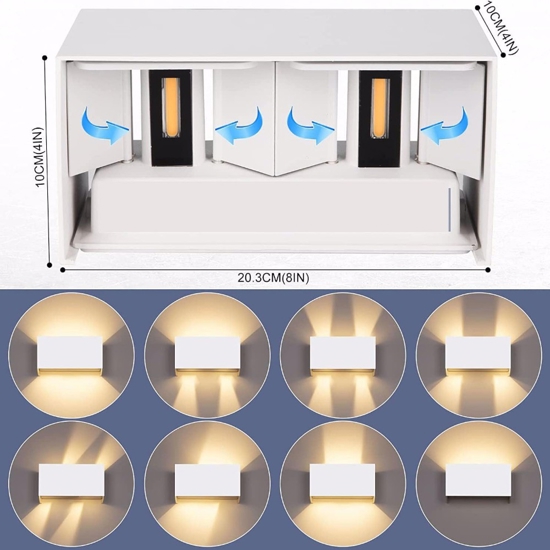 Applique per esterno led 4000k rettangolare bianca
