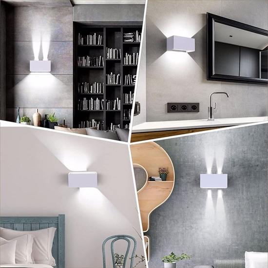 Applique per esterno led 4000k rettangolare bianca