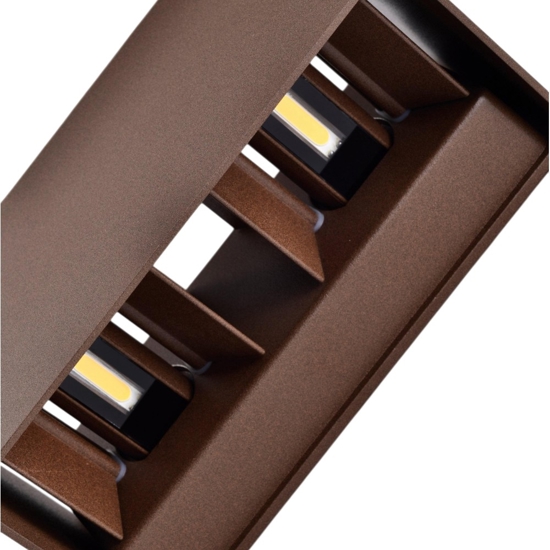 Applique da esterno 20w 3000k  marrone moderna rettangolare