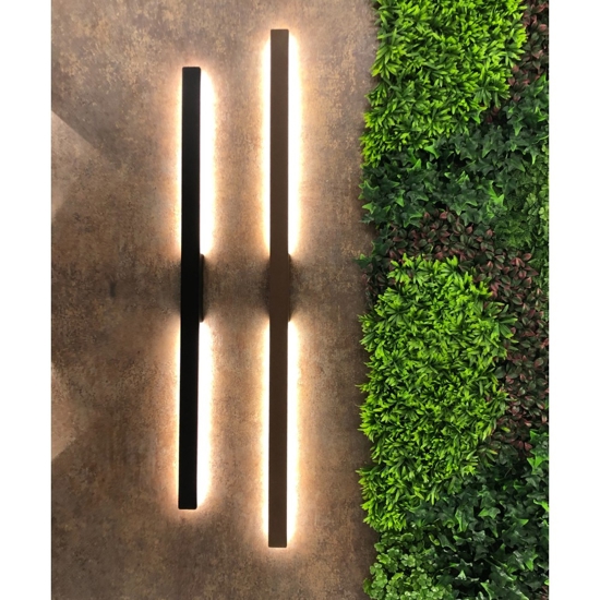 Applique da esterno bacchetta moderna marrone corten led 20w 3000k