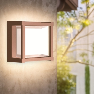 Applique per esterno quadrato corten led 2700k 3300k 4000k 15w