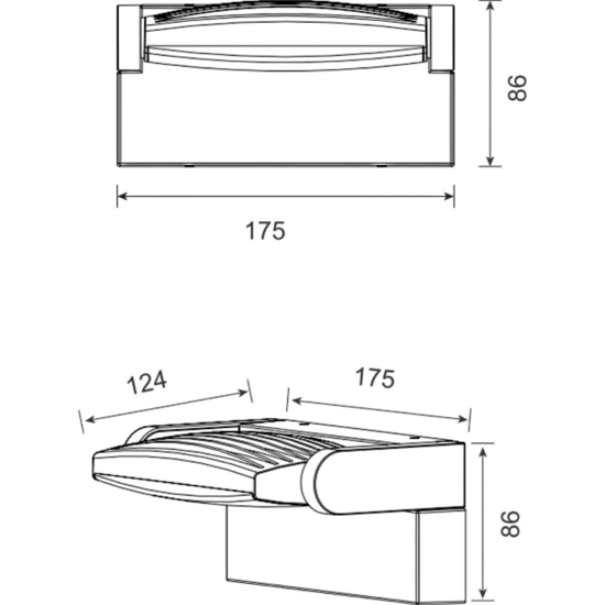 Applique per esterno bianco parabola girevole led 12w 3000k