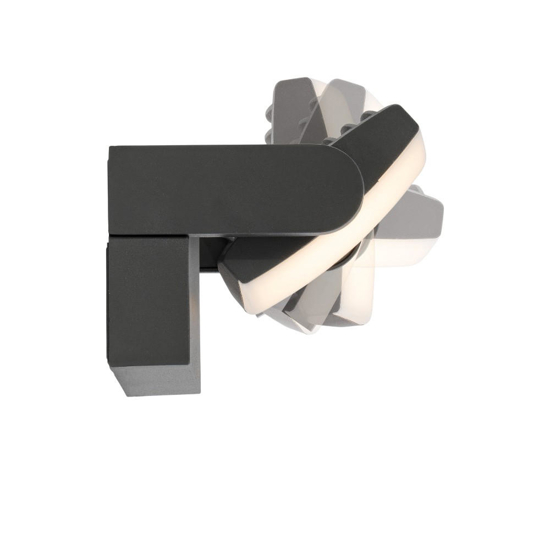 Applique da esterno girevole grigio scuro moderno led 12w 3000k