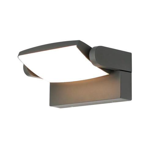 Applique da esterno girevole grigio scuro moderno led 12w 3000k