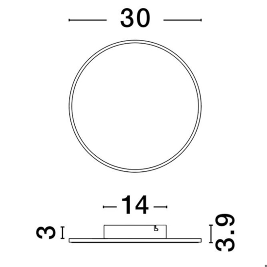 Applique design moderno rotonda oro led 20w 3000k