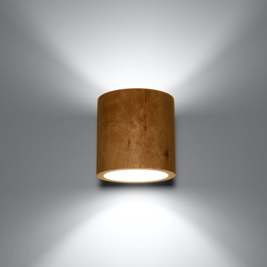 Lampada di legno applique moderna cilindro da parete