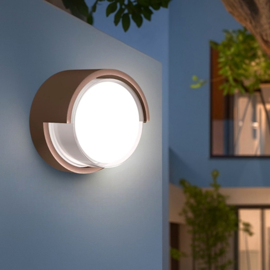 Applique tondo corten per esterni led 2700k 3300k 4000k anti corrosione