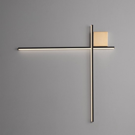 Applique bacchette oro nero 80cm moderna led 20w 3000k