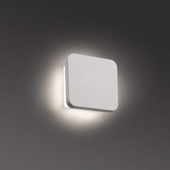 Applique led 8w 2700k quadrato bianco in gesso