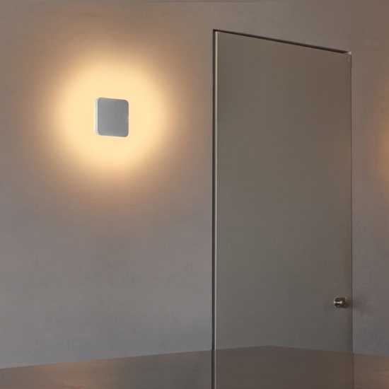 Applique led 8w 2700k quadrato bianco in gesso