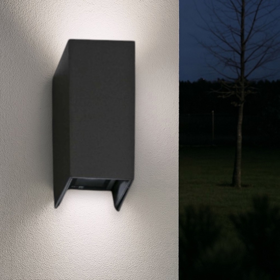Applique da esterno led 6w 3000k moderna fascio luce regolabile