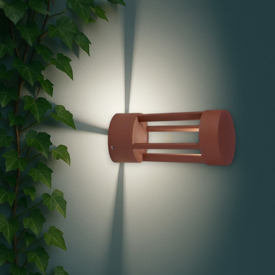 Applique da esterno led 7w 4000k marrone