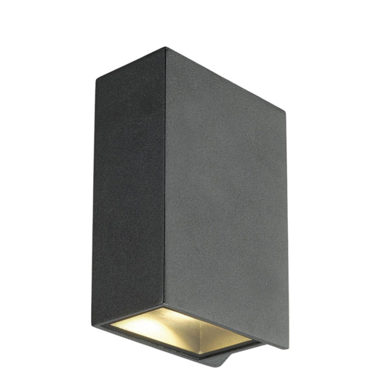Applique da esterno moderna led 8,6w 3000k antracite squadrato