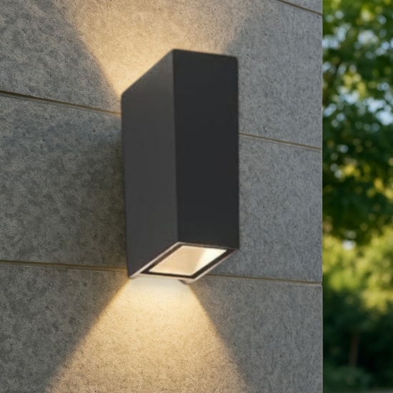 Applique da esterno moderna led 8,6w 3000k antracite squadrato