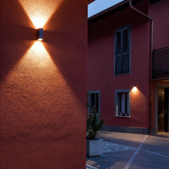 Applique da esterno moderna led 8,6w 3000k antracite squadrato