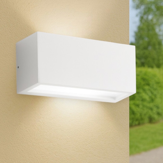 Isyluce applique da esterno moderna bianco rettangolare