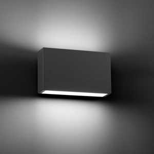Applique da esterno rettangolare ip44 led 6w 3000k grigio scuro
