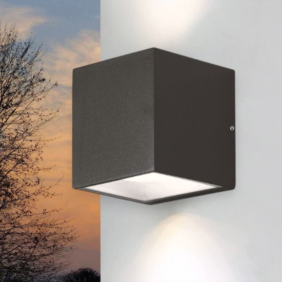 Applique per esterno antracite cubo gea luce apo