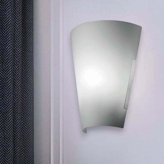 Applique a muro in vetro curvo bianco moderna