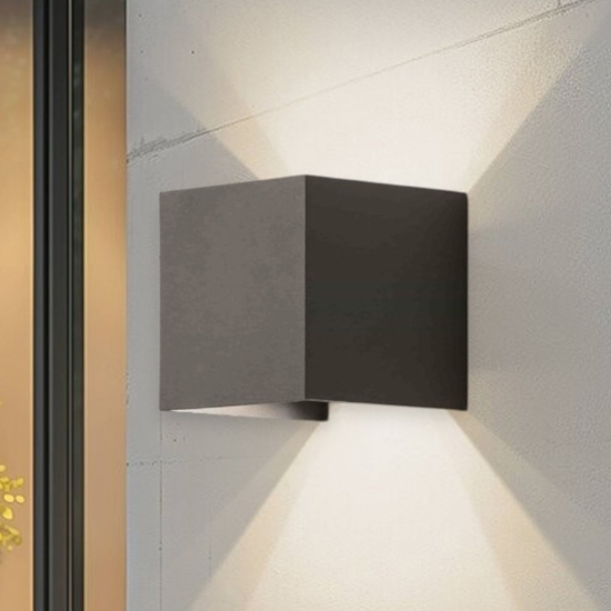 Life applique per esterni cubo led 7w 4000k antracite