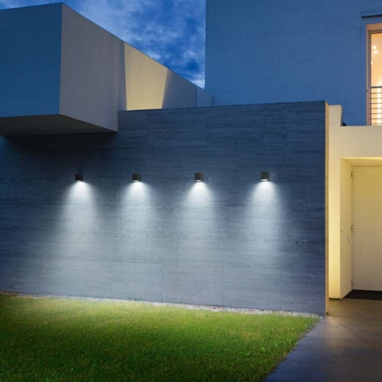 Isyluce applique per esterni moderni cubo bianco